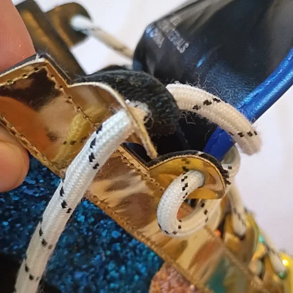 Colorful Glitter Platform Ankle Boots - Picture 9 of 10